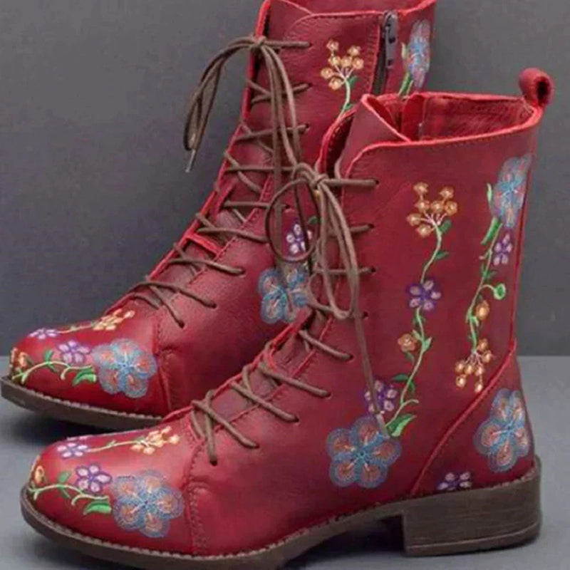 SL | Bottes à lacets florales décontractées