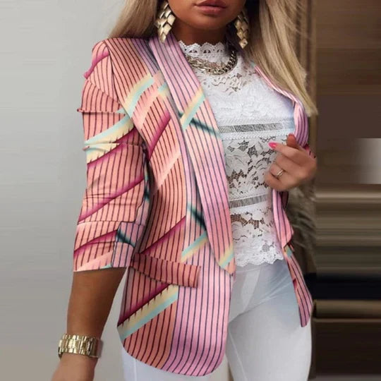 EP | Blazer Thanea à manches longues, aspect batik pour femme