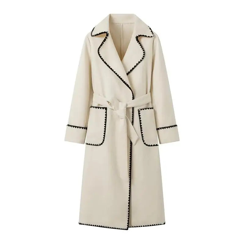 EP | manteau long décontracté en patchwork