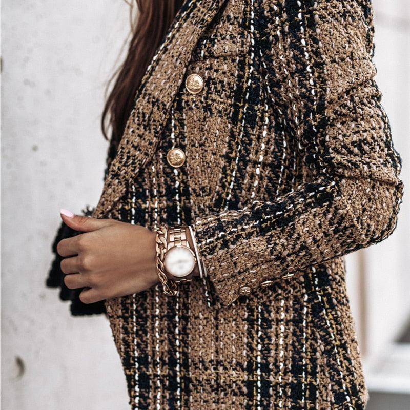 EP | Blazer à carreaux chic pour femmes