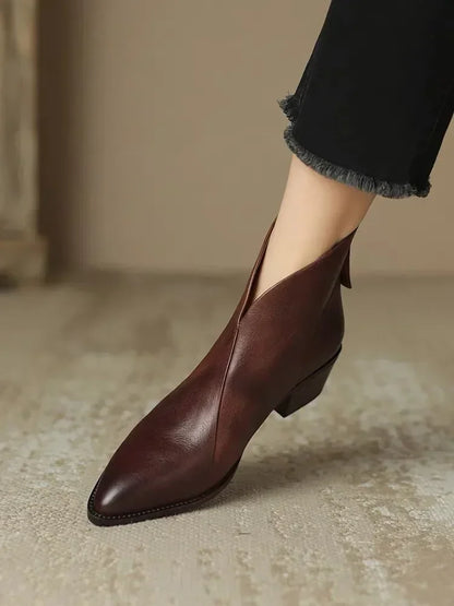 SL | Bottine à bout pointu avec talon bloc