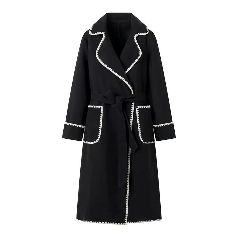 EP | manteau long décontracté en patchwork
