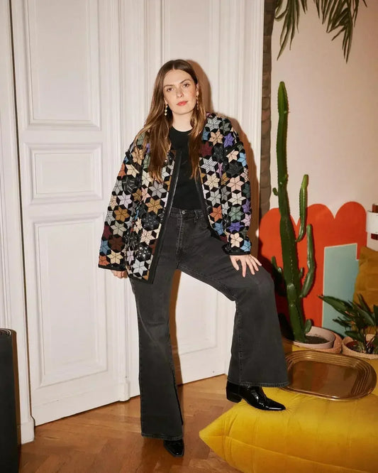 EP | Veste rétro à carreaux multicolores