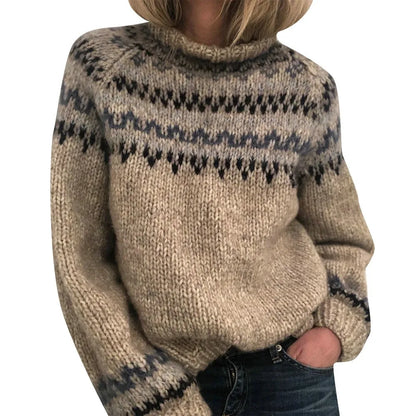 Pull en coton à motif Fair Isle neutre mixte