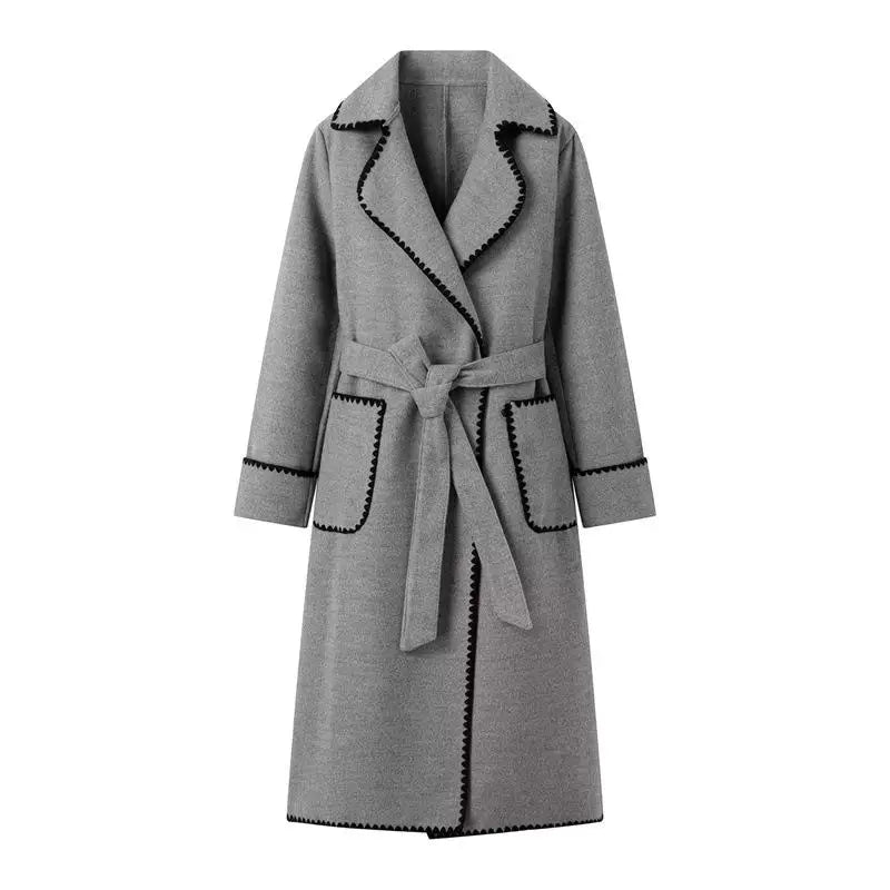 EP | manteau long décontracté en patchwork