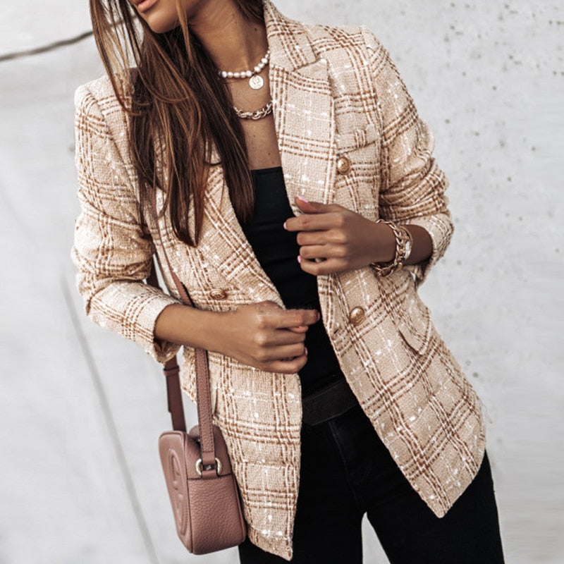 EP | Blazer à carreaux chic pour femmes