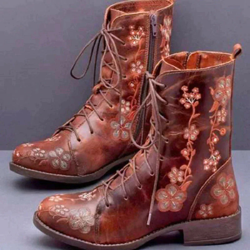 SL | Bottes à lacets florales décontractées