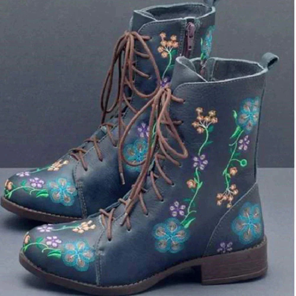 SL | Bottes à lacets florales décontractées