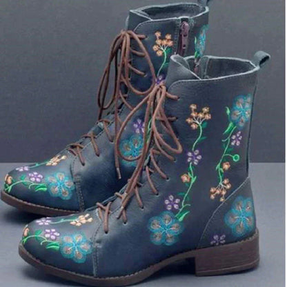 SL | Bottes à lacets florales décontractées