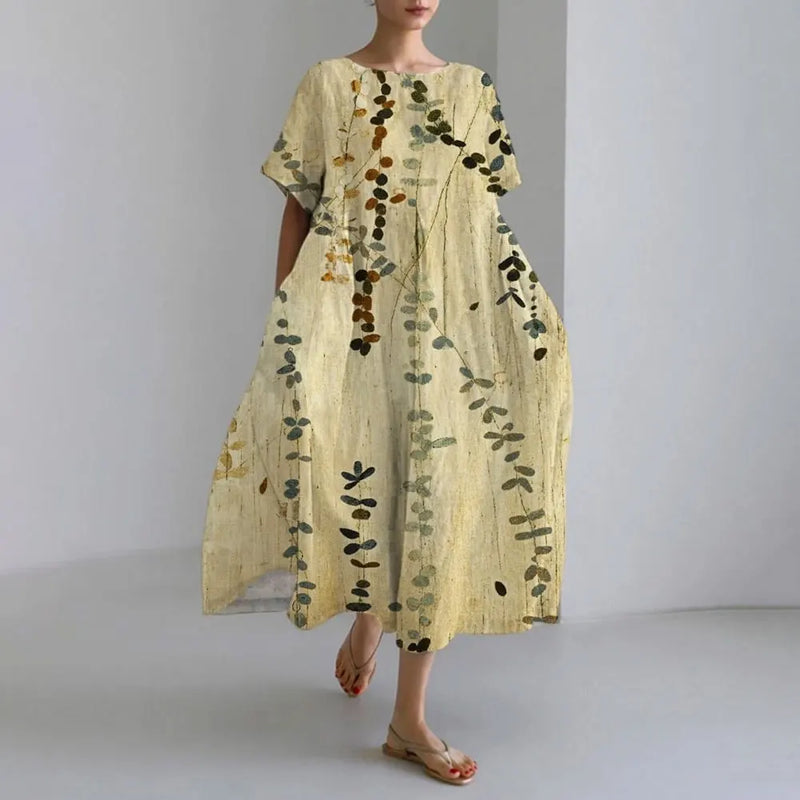 SL | Plus-Size Robe d'été loose fit avec poche & décolleté O Robe maxi d'été élégante