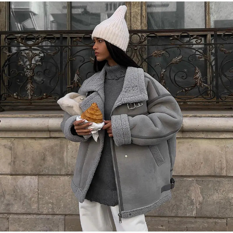 EP | Manteau de fourrure décontracté pour femmes