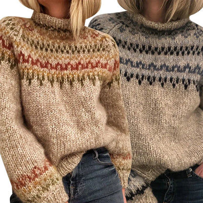 Pull en coton à motif Fair Isle neutre mixte
