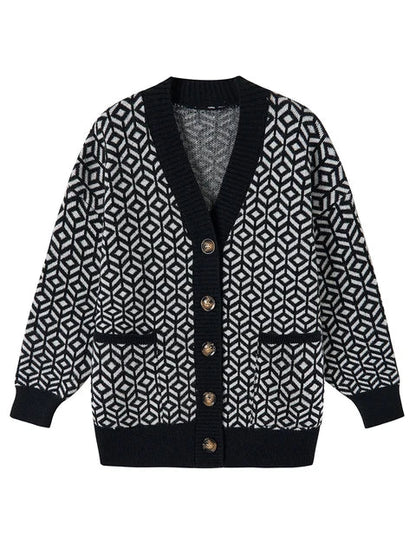 EP | Elégant cardigan en tricot avec patte de boutonnage