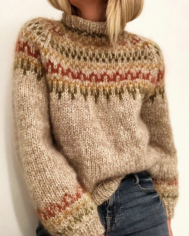 Pull en coton à motif Fair Isle neutre mixte