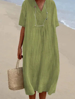 SL | Robe midi avec décolleté en V