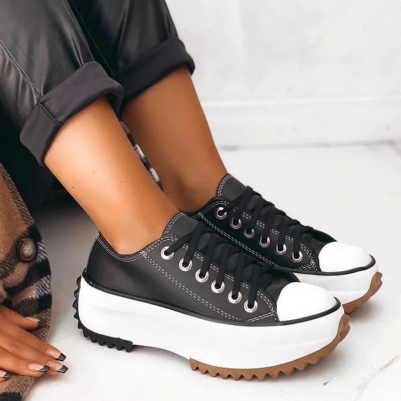 EP | Baskets à lacets à plateforme en cuir