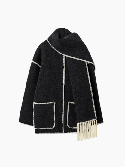 EP | manteau chaud avec écharpe à glands