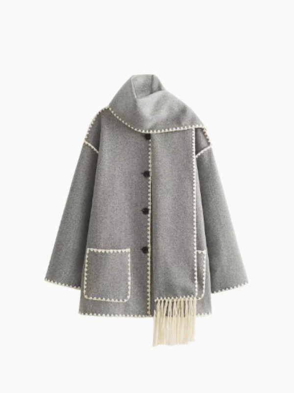 EP | manteau chaud avec écharpe à glands
