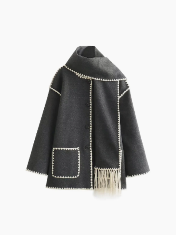 EP | manteau chaud avec écharpe à glands