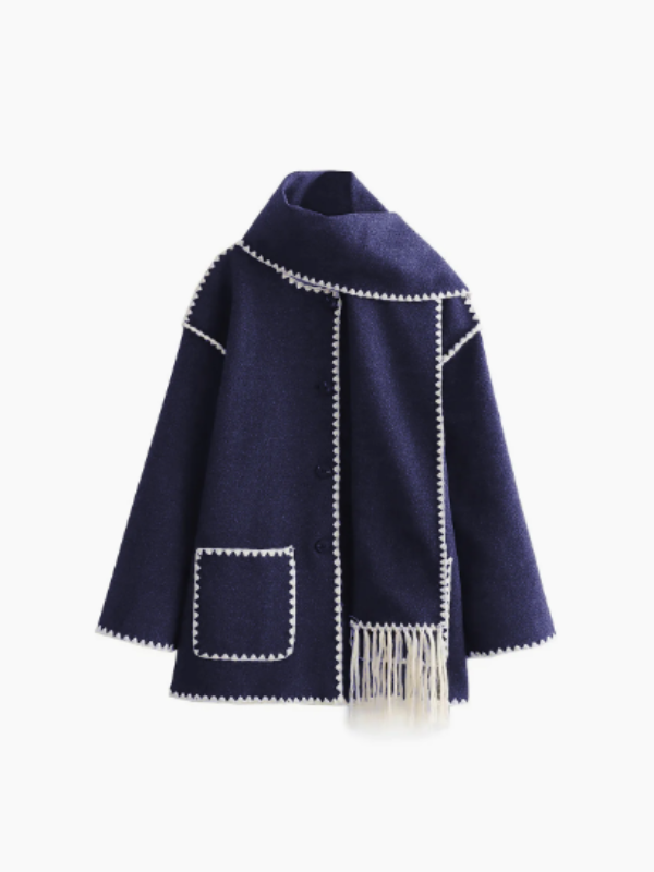 EP | manteau chaud avec écharpe à glands