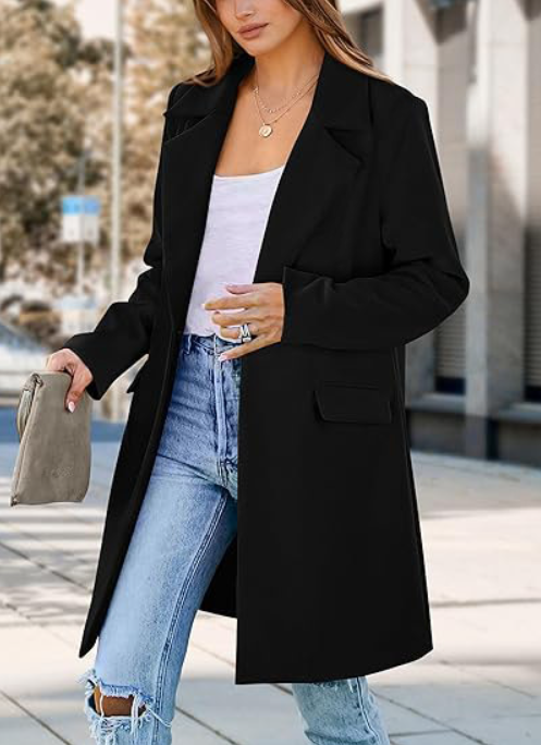 EP | Manteau long ouvert sur le devant pour femme