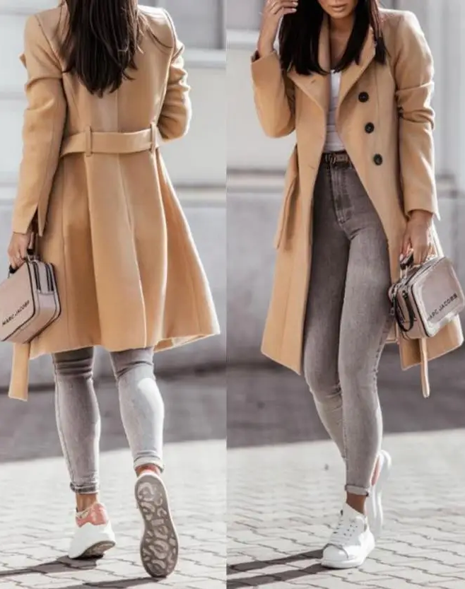 EP | manteau long stylé avec boutons