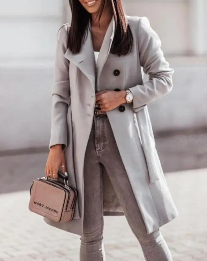 EP | manteau long stylé avec boutons
