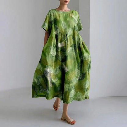 SL | Plus-Size Robe d'été loose fit avec poche & décolleté O Robe maxi d'été élégante