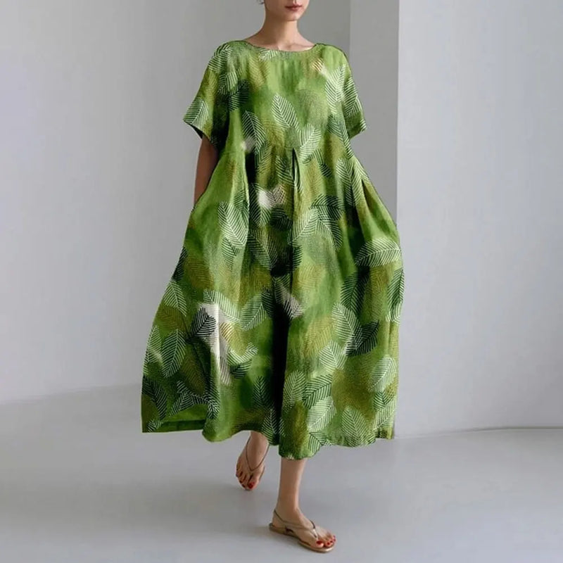 SL | Plus-Size Robe d'été loose fit avec poche & décolleté O Robe maxi d'été élégante