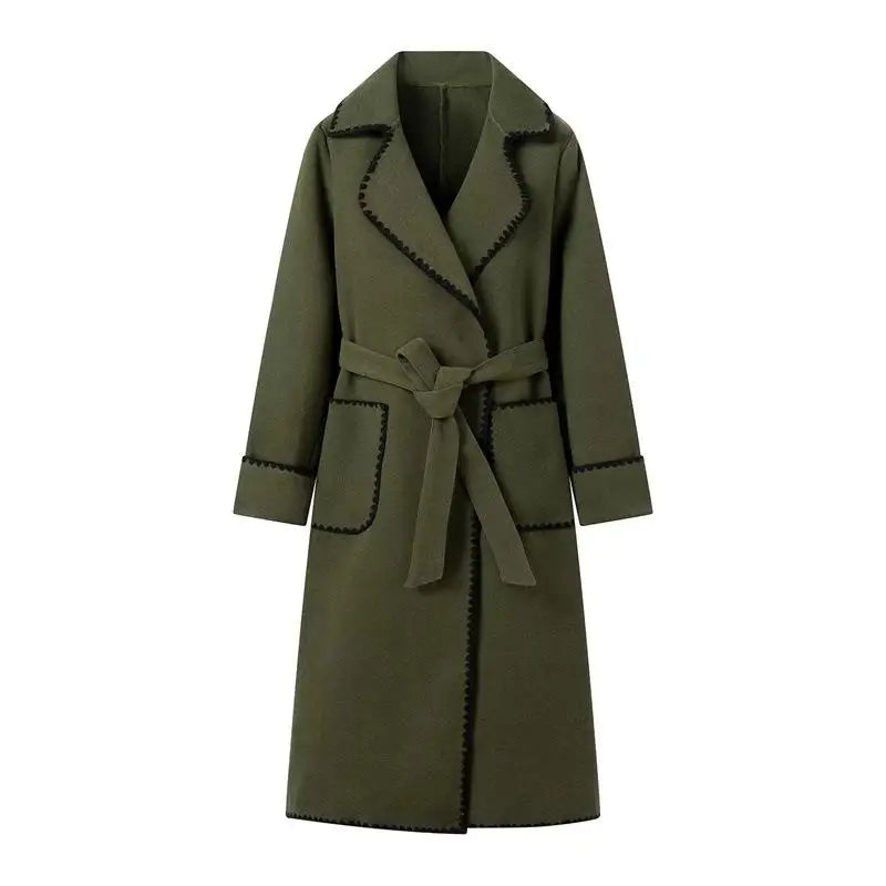 EP | manteau long décontracté en patchwork