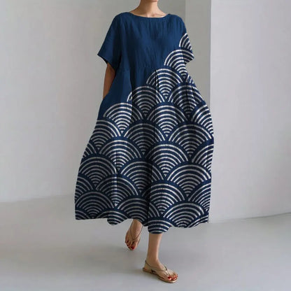 SL | Plus-Size Robe d'été loose fit avec poche & décolleté O Robe maxi d'été élégante