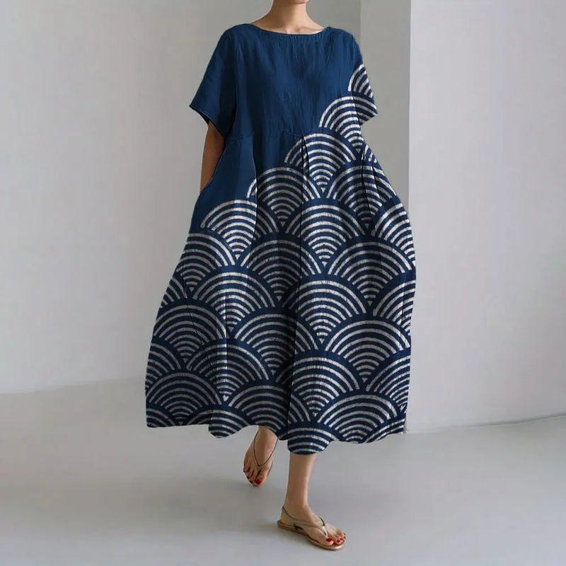 SL | Plus-Size Robe d'été loose fit avec poche & décolleté O Robe maxi d'été élégante