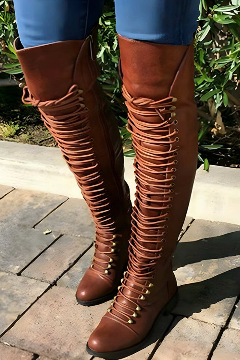 SL | Bottes over-the-nee avec lacets
