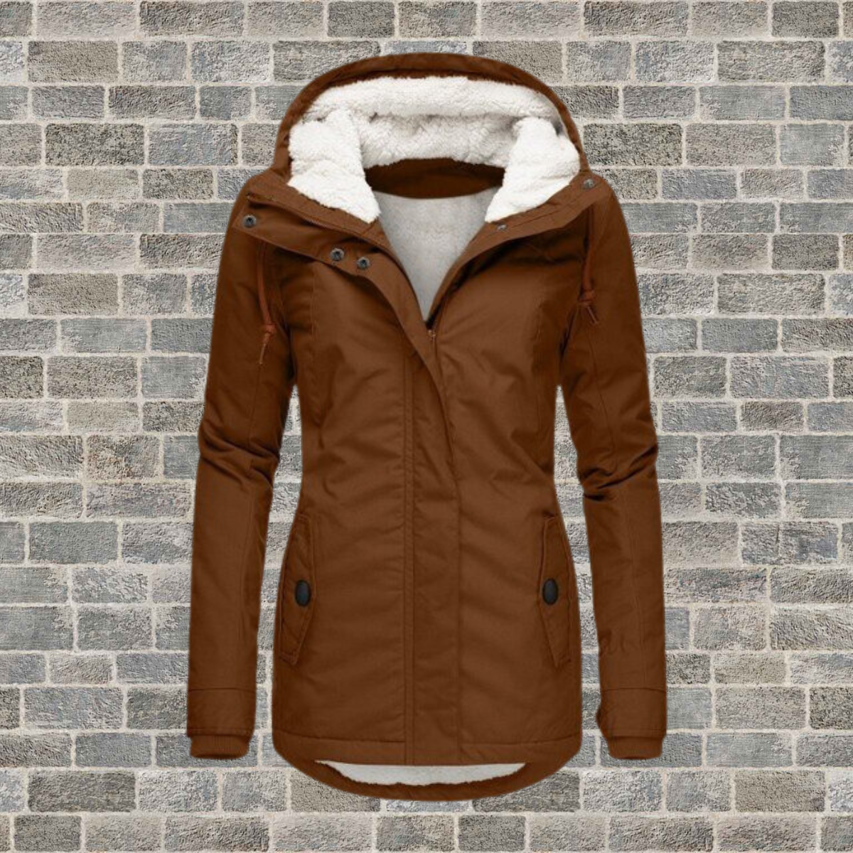 EP | New Veste plissée en coton avec capuche en peau d'agneau