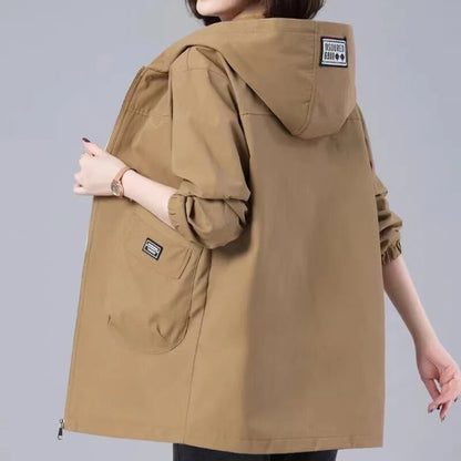 JO | Long manteau de printemps à capuche