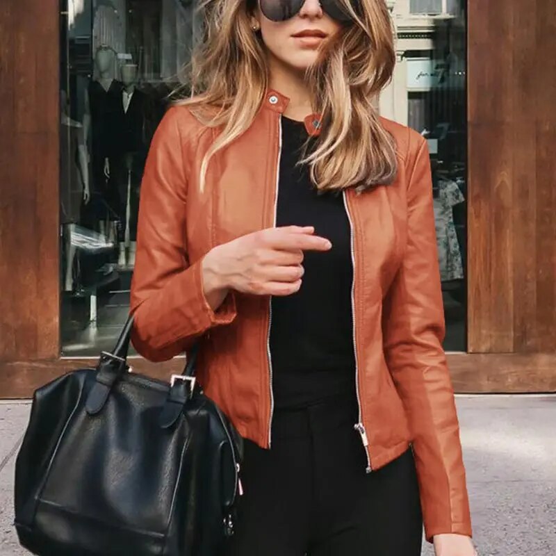 EP | Veste en cuir classique pour femmes