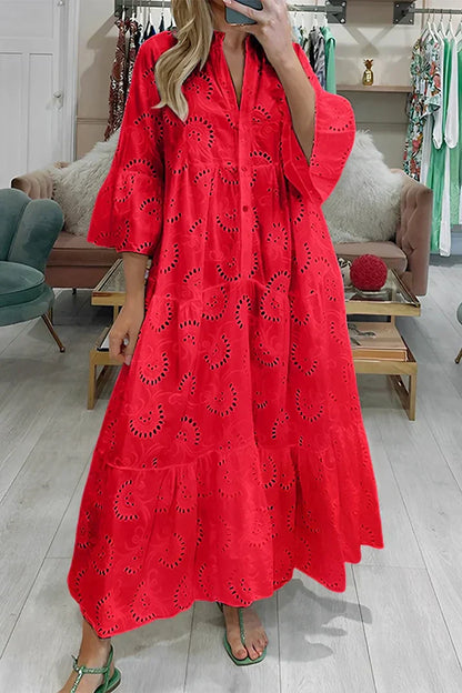 SL | Robe élégante avec œillets brodés