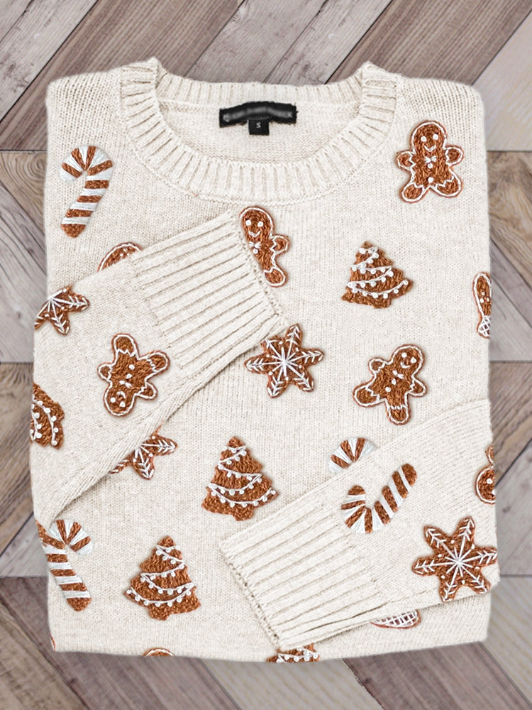 Pull en coton à motif de pain d'épices