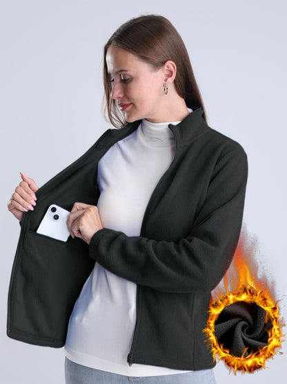 EP | Veste simple, doublée de peluche, avec fermeture éclair et poches