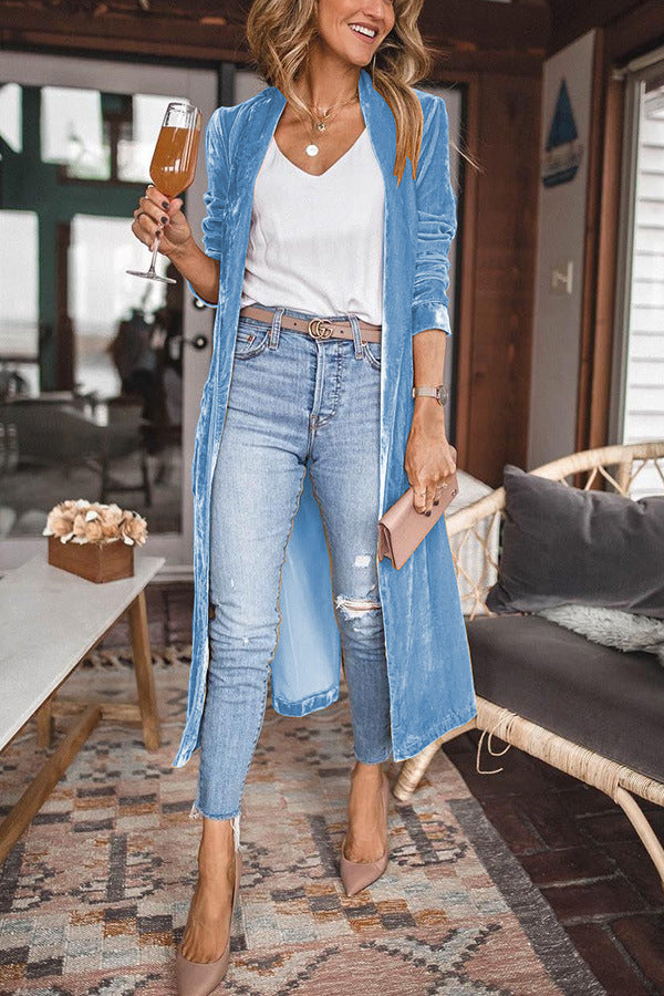 EP | long manteau stylé en velours