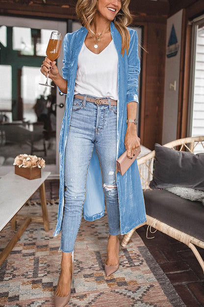 EP | long manteau stylé en velours