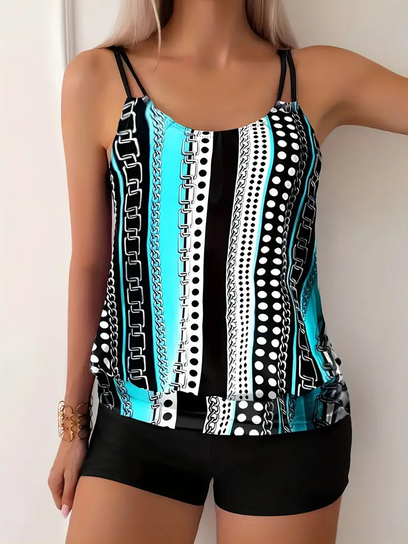 SL | Tankini rayé imprimé