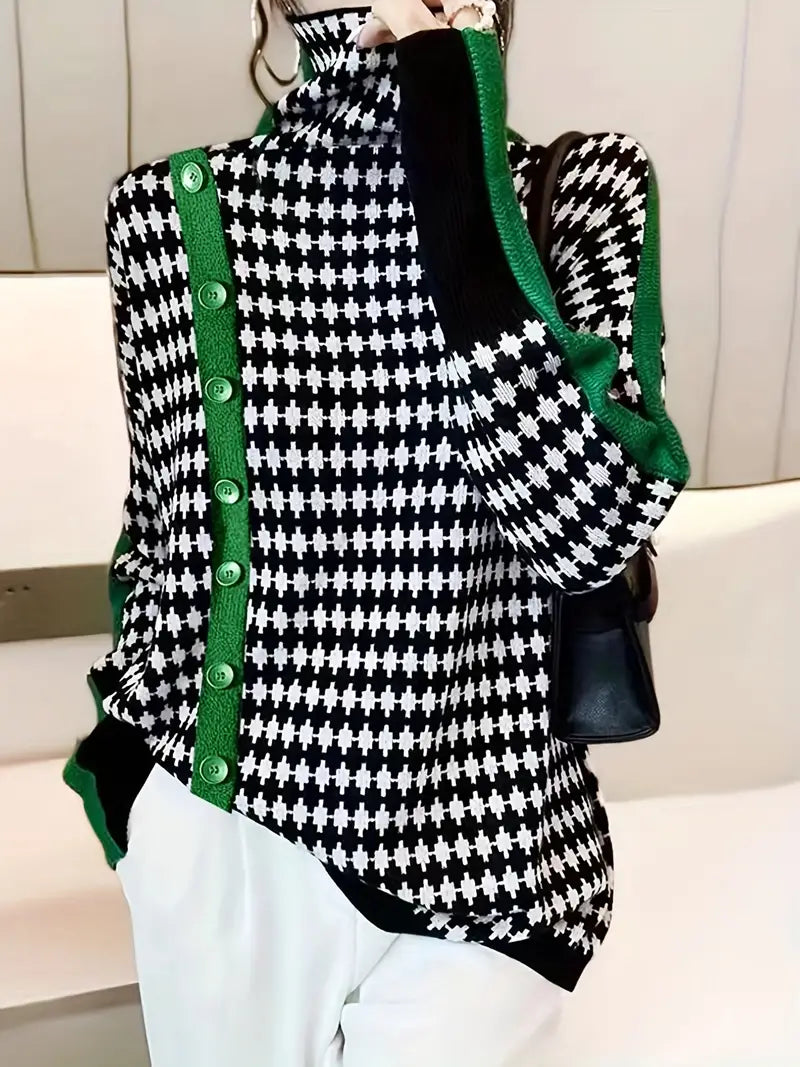 EP | Pull à col roulé avec motif allover