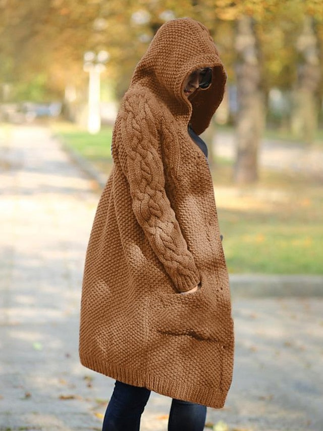SL | Cardigan à capuche en grosse maille