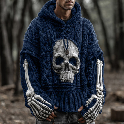Men's Vintage Viking-style Skull-patterned Warm Sweater artswardrobe