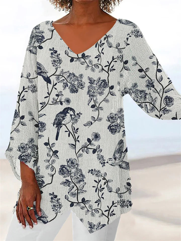 SL | Blouse ample imprimée avec encolure en V
