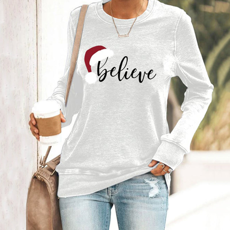 Comstylish Women's Christmas Believe Sweatshirt