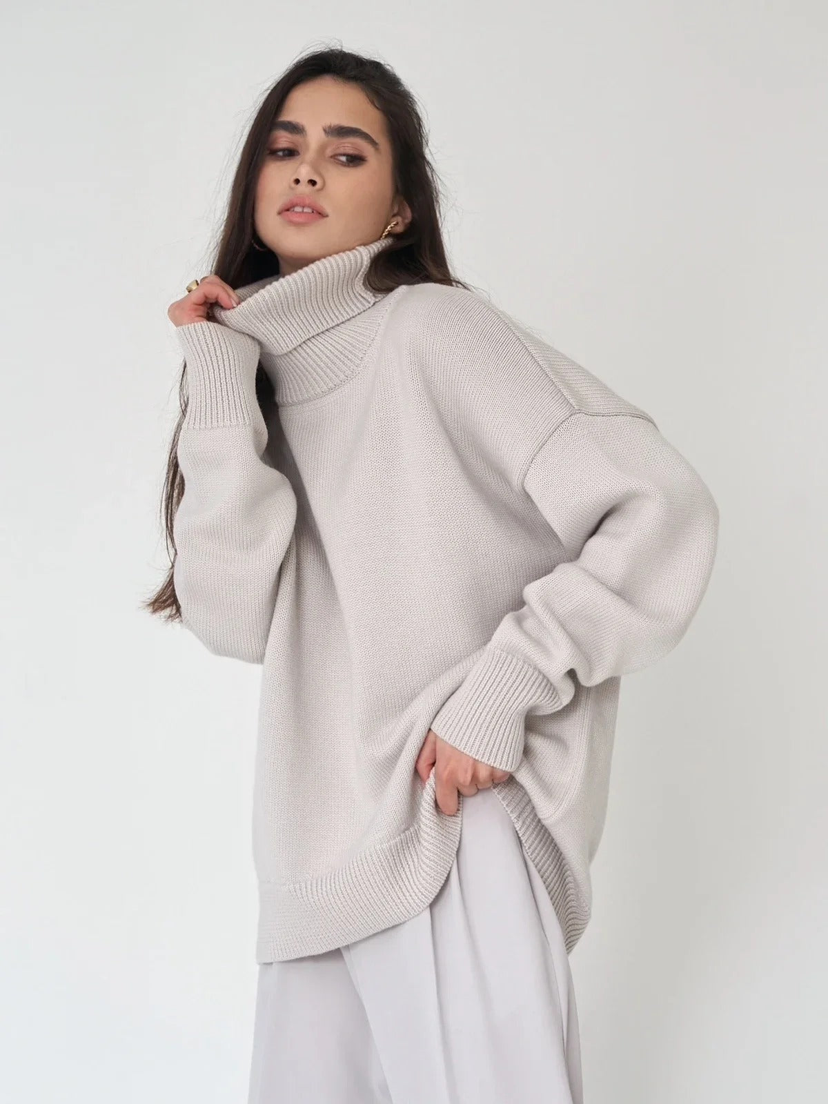 EP | MW - Pullover oversize douillet à col roulé