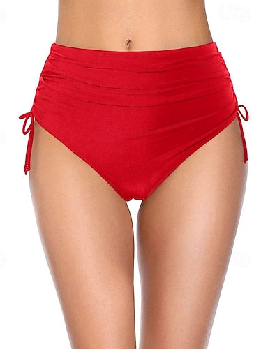 Swimwear 2 Piece Cheeky Swimsuit Drawstring Vacation Beach Wear Color Sleeveless Bathing Suits