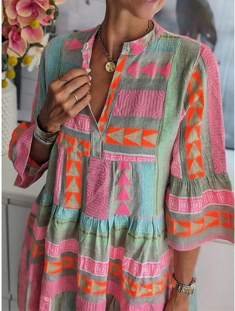 SL | Robe imprimée avec décolleté en V